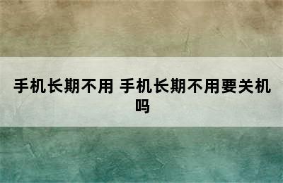 手机长期不用 手机长期不用要关机吗